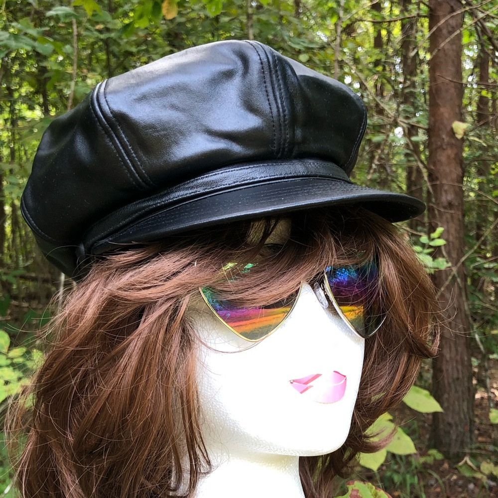 Moda International Leather Cap Newboy S/M Y2K